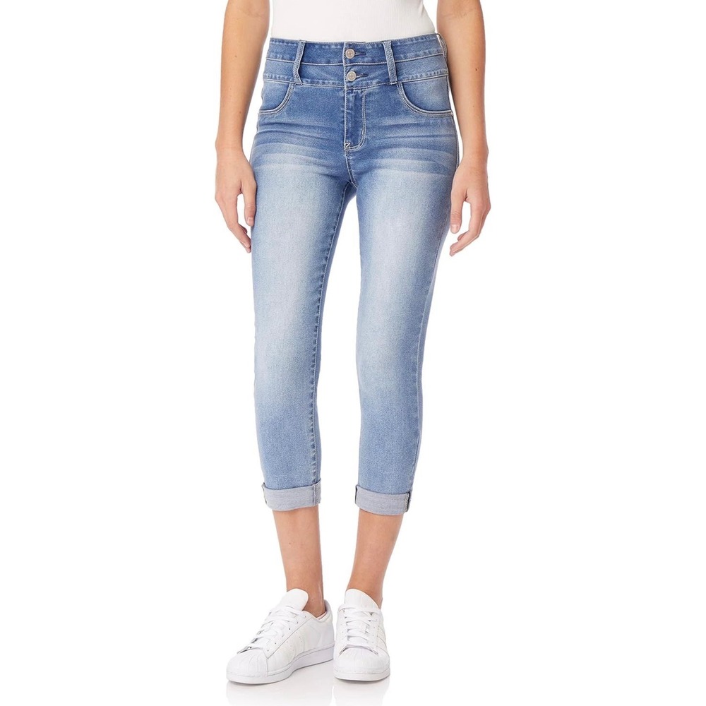WallFlower Women Juniors InstaSoft High-Rise Sassy Fit Skinny Crop Jeans Mel 22